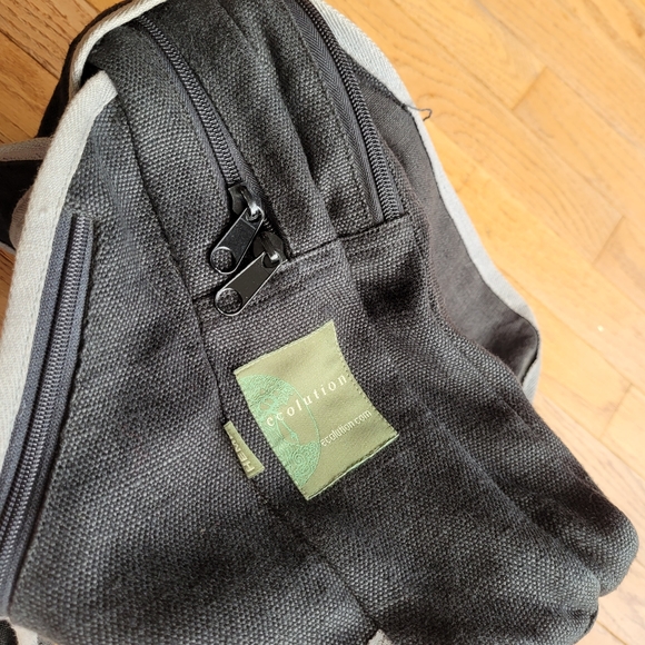 Hemp Crossbody Bag Medium Natural Black Grey Ecolution - Picture 6 of 16